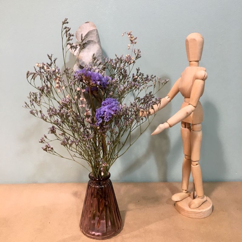 bouquet rose dans son mini vase rose 2